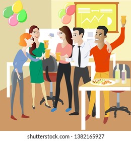 party in the office at the team