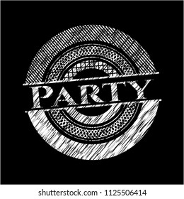 Party on chalkboard