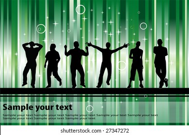 Party on green background