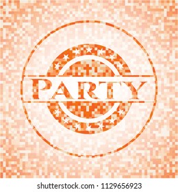 Party orange mosaic emblem