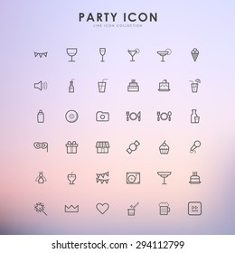 party outline icons on gradient background