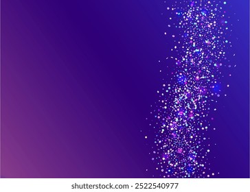 Party Paper. 3d Concept. Falling Banner. Iridescent Serpentine. Purple Happy Glitter. Laser Abstract Explosion. Digital Poster. Unicorn Sparkle. Blue Party Paper