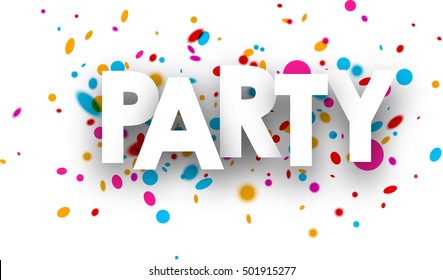 Party paper background with color drops. Vector illustration.