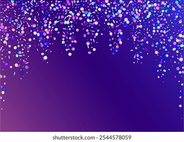 Papel de festa. Faixa de Opções. Efeito Iridescente. Disco Abstract Explosion. Plano de Fundo a Laser Roxo. Tinsel de Carnaval. Design moderno. Conceito de brilho. Papel de festa azul