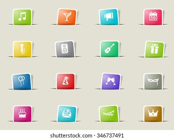 Party paper icons for web
