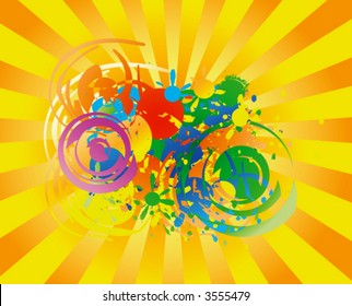 Party pattern on retro backdrop