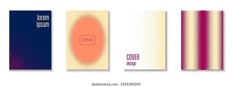 Party Pattern Set. Color Art With Memphis Elements. Linear Shapes For Brand Folder. Dot Flyer. Minimalist Business Background. Geometric Book Cover. Trendy Party Pattern