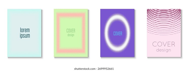 Partymuster-Set. Farbkreise auf Memphis-Layout. Lineare Formen für Markenordner. Wave Flyer. Minimalistische Buchtextur. Geometrische abstrakte Vorlage. Trendy Party Pattern