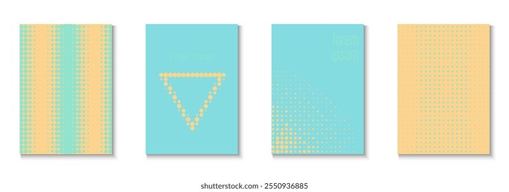 Partymuster-Set. Sommerkreise mit moderner Kunst. Lineare Formen im Jahresrahmen. Musikflyer. Minimalistische Grafikvorlage. Geometrische Punktstruktur. Trendy Party Pattern