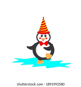 El pingüino de partido está llegando, vector