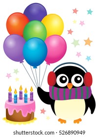 Party penguin theme image 1 - eps10 vector illustration.