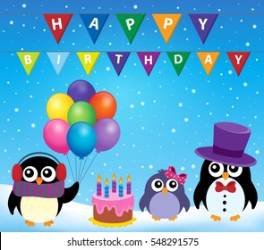 Party penguin theme image 8 - eps10 vector illustration.