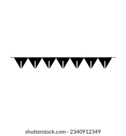 Party pennants in black fill icon vector illustration for celebrate independence day party. Trendy style editable graphic template for many purposes.
