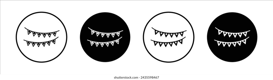 Party pennants flat line icon set. Party pennants Thin line illustration vector