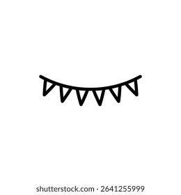 Party pennants icon outline set sign