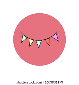 party pennants icon vector, formed with simple shapes