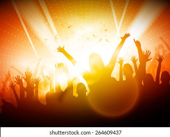Party People in Club | Vector Background - EPS10 Editable Design 