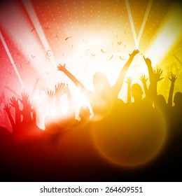 Party People in Club | Vector Background - EPS10 Editable Design