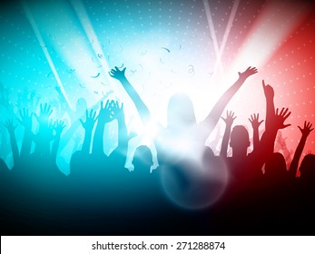 Party People in Club | Vector Background - EPS10 Editable Design