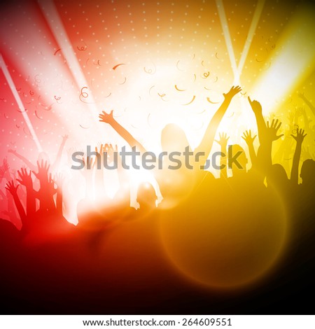 Party People in Club | Vector Background - EPS10 Editable Design