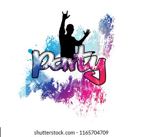 Party people in club - vector illustration