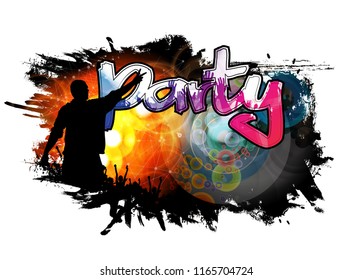 Party people in club - vector illustration