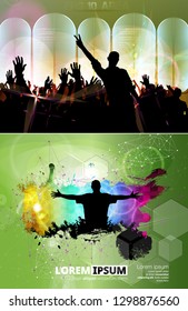 Party people in club - vector illustration