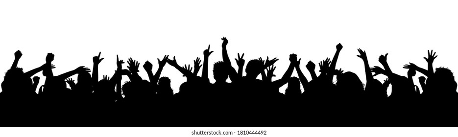 Party people dance to the music. Silhouette party people together – stock vector