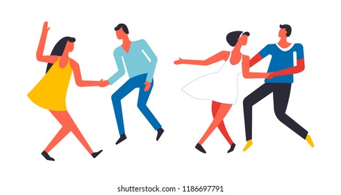 Party people having fun and dancing together isolated vector