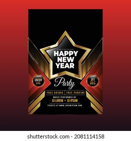 party people new year 2022 flyer vector design illustration