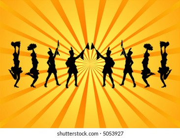 Party people on abstract background