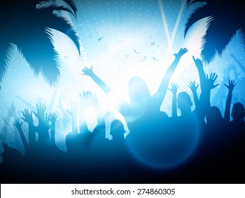 Party People on Beach | Vector Background - EPS10 Editable Design