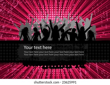 Party peoples, audience cheering success vector background