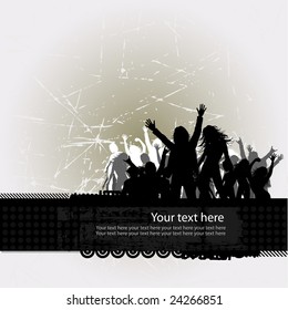 Party peoples, audience cheering success vector background 3