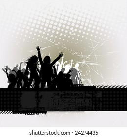 Party peoples, audience cheering success vector background 5