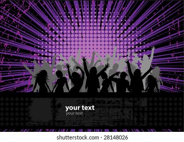 Party peoples, audience cheering success vector background 2