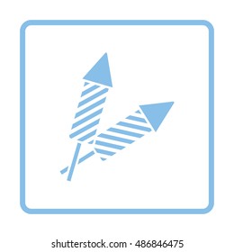Party petard  icon. Blue frame design. Vector illustration.