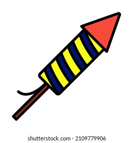 Party Petard Icon. Editable Bold Outline With Color Fill Design. Vector Illustration.