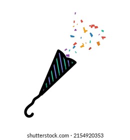 Party Petard Icon. Editable Bold Outline With Color Fill Design. Vector Illustration.
