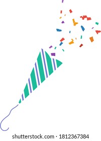 Party Petard Icon. Flat Color Design. Vector Illustration.