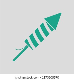 Party petard  icon. Gray background with green. Vector illustration.