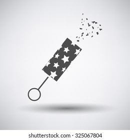 Party petard  icon on gray background with round shadow. Vector illustration.