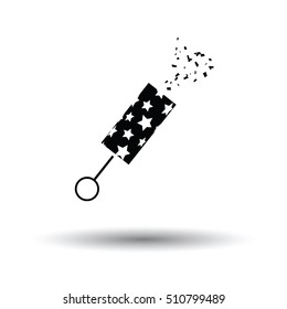 Party petard  icon. White background with shadow design. Vector illustration.