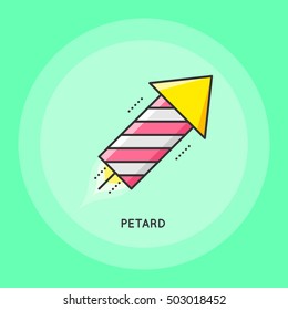 Party petard thin line Illustration. Party and Celebration icon.