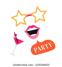 Party photo booth props vector
