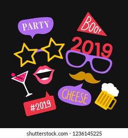 Party photo booth props vector