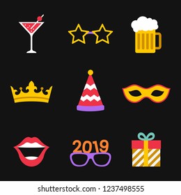 Party photo booth props vector