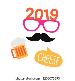 Vector de accesorios de cabina fotográfica para fiestas