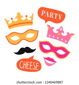 Party photo booth props vector