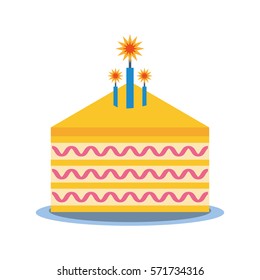 party piece cake icon image, vector illustration design